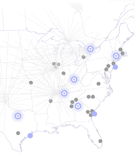 Parcel carriers network graphic